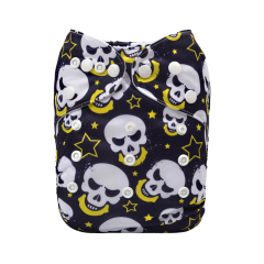 ALVABABY One Size Positioning Printed Cloth Diaper -Skull (YDP82A)