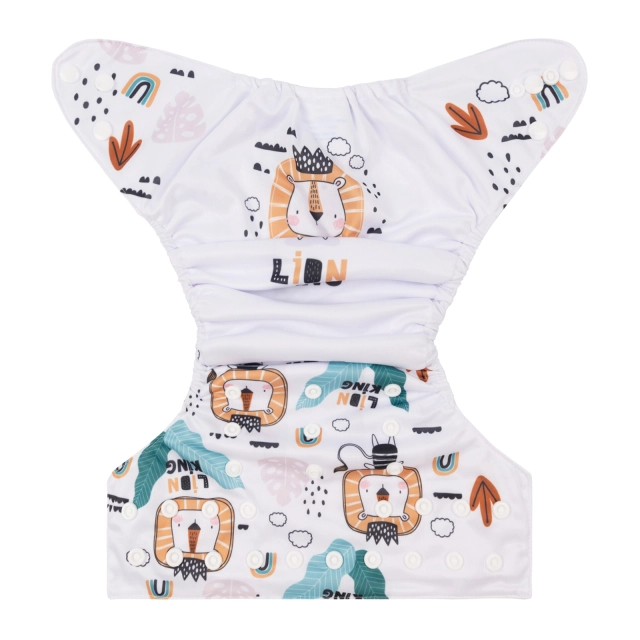 ALVABABY One Size Positioning Printed Cloth Diaper -Lion King(YDP94A)