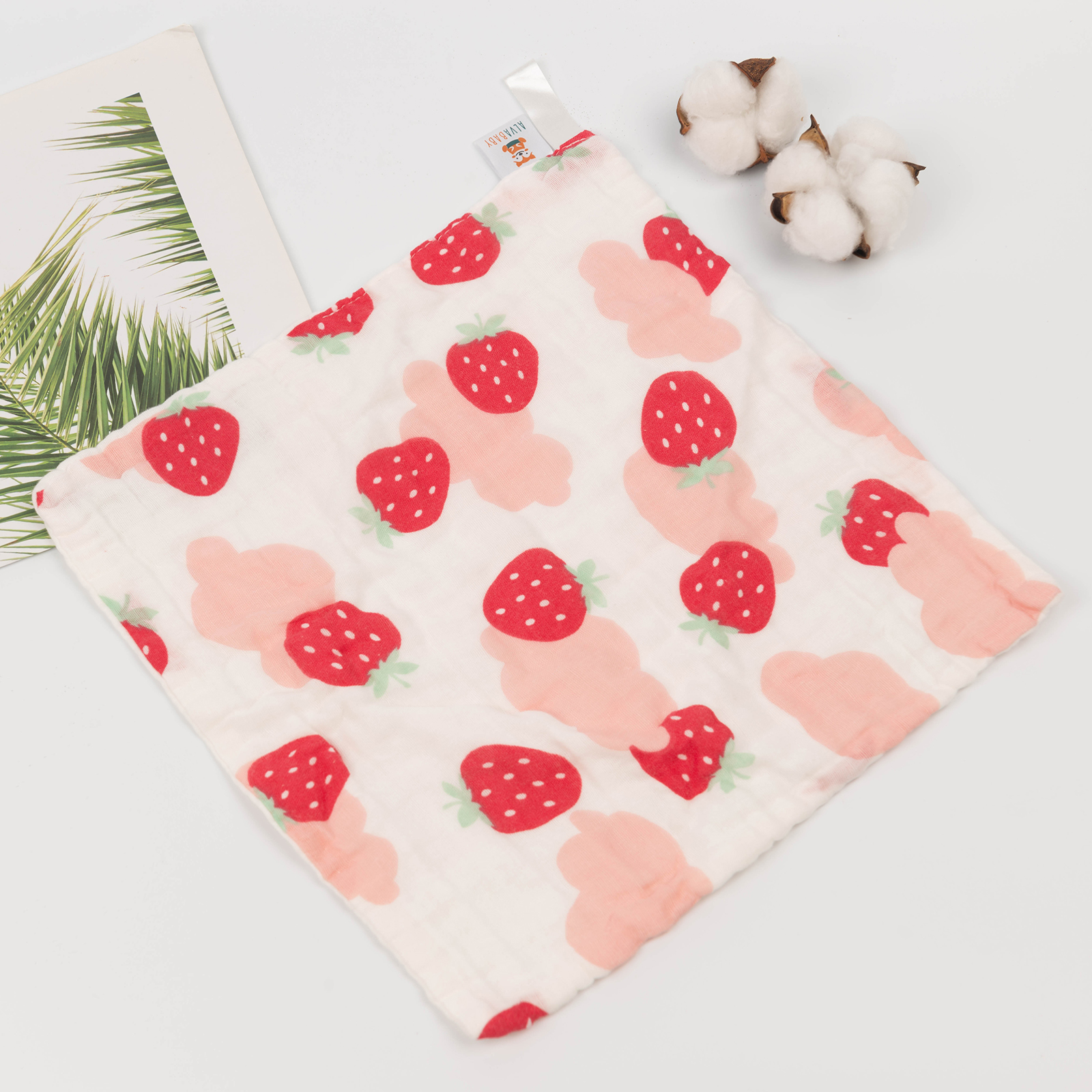 1 set of Muslin Washcloth,Burp Cloths,Face Towels -(5MSFJ022A)