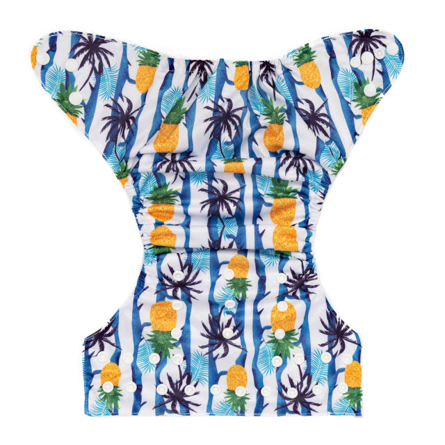 ALVABABY One Size Positioning Printed Cloth Diaper -Pineapple tree (YDP80A)