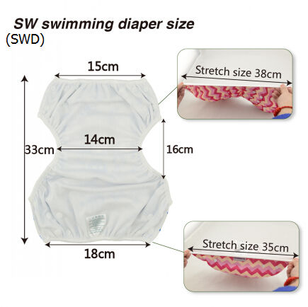 ALVABABY One Size Positioning  Printed Swim Diaper -Red (SWD21A)