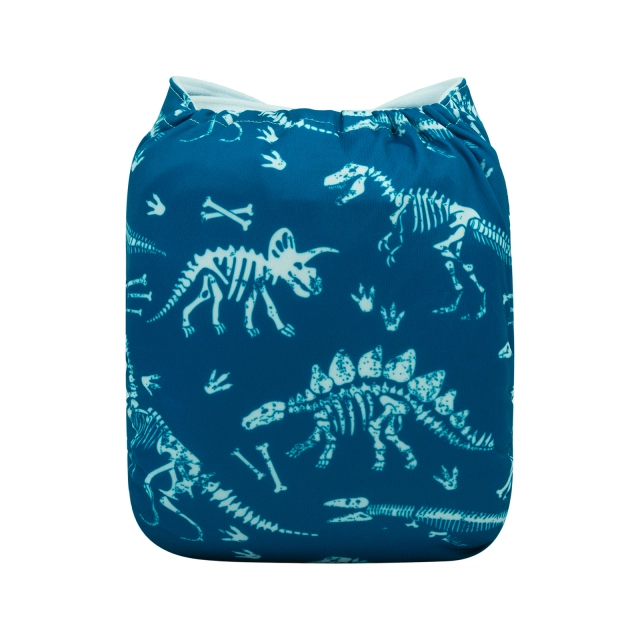 ALVABABY One Size Positioning Printed Cloth Diaper -Dinosaur (YDP62A)