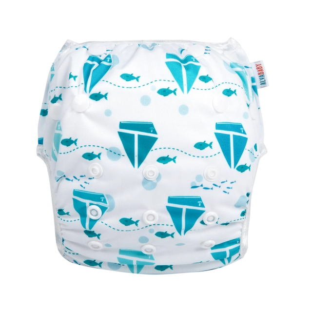 ALVABABY One Size Printed Swim Diaper- Fishes (SW05A)