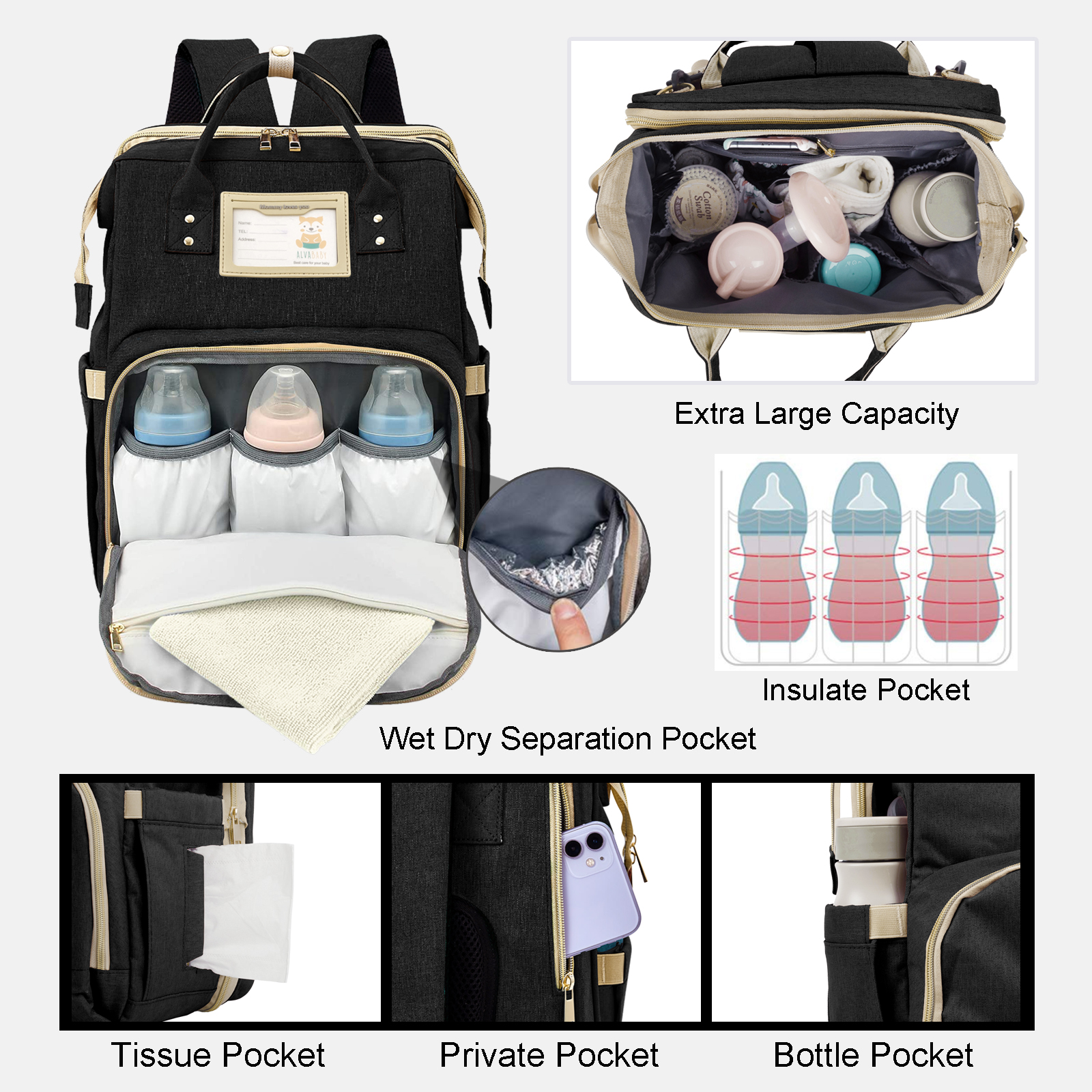 Mami Backpack Mommy Backpack with Changing Pad