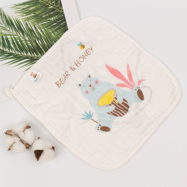 1 set of Muslin Washcloth,Burp Cloths,Face Towels -(5MSFJ04A)