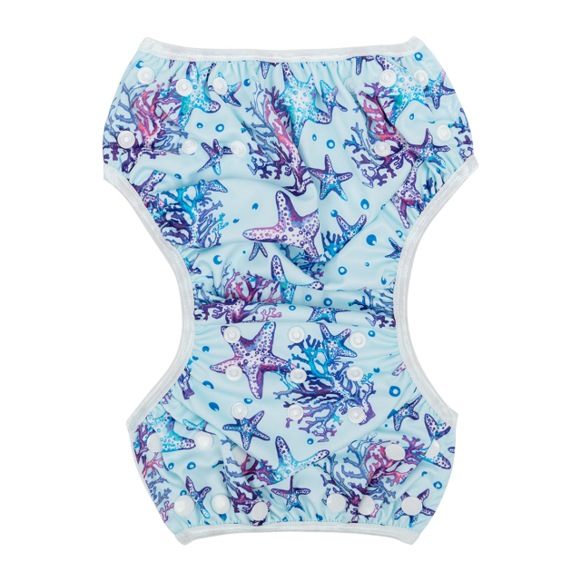 ALVABABY One Size Printed Swim Diaper -Starfish (SW104A)