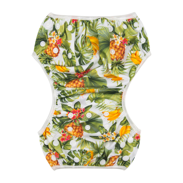 ALVABABY One Size Printed Swim Diaper-Plants  (SW73A)