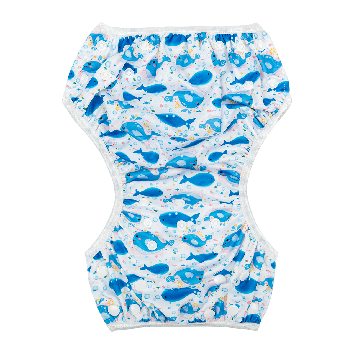 ALVABABY Reusable Swim Diaper - Adjustable One Size Swimwear for Infants & Toddlers (Dolphins, SW99A)