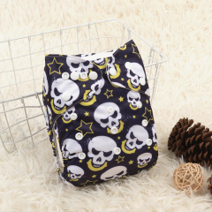 ALVABABY One Size Positioning Printed Cloth Diaper - (Skull, YDP82A)
