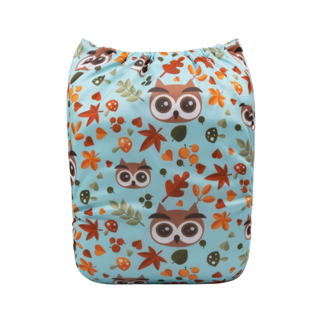 ALVABABY One Size Positioning Printed Cloth Diaper -Owl (YDP81A)