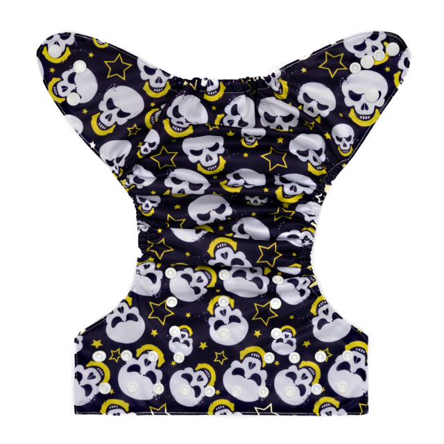 ALVABABY One Size Positioning Printed Cloth Diaper -Skull (YDP82A)