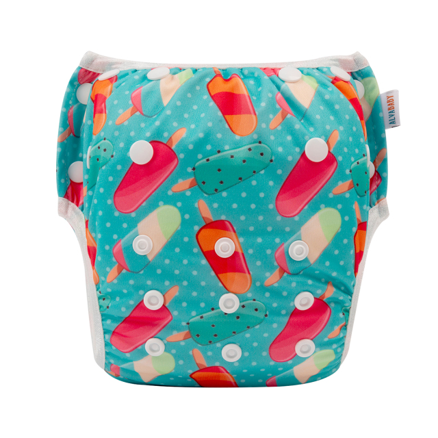 ALVABABY One Size Printed Swim Diaper-Ice cream  (SW-H108A)