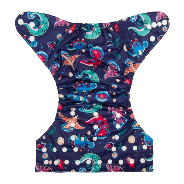 ALVABABY One Size Positioning Printed Cloth Diaper -Dinosaur (YDP58A)