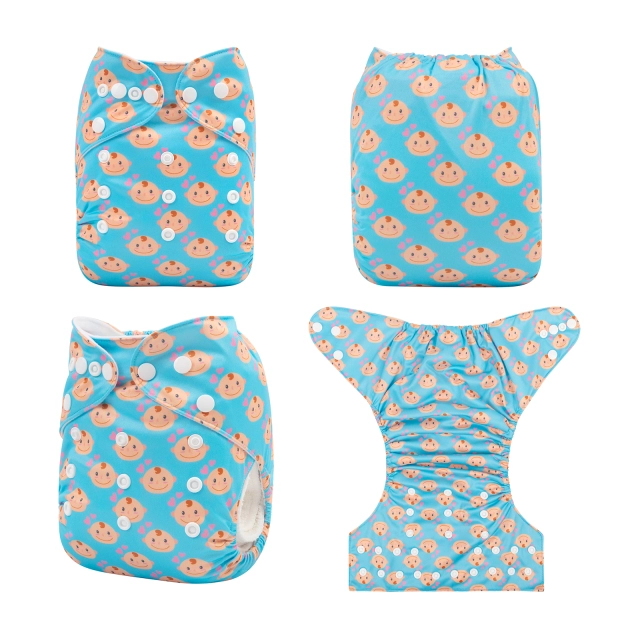ALVABABY One Size Positioning Printed Cloth Diaper -Baby (YDP70A)