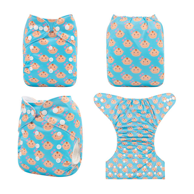 ALVABABY One Size Positioning Printed Cloth Diaper -Baby (YDP70A)