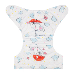 ALVABABY One Size Positioning Printed Cloth Diaper -Elephant (YDP35A)