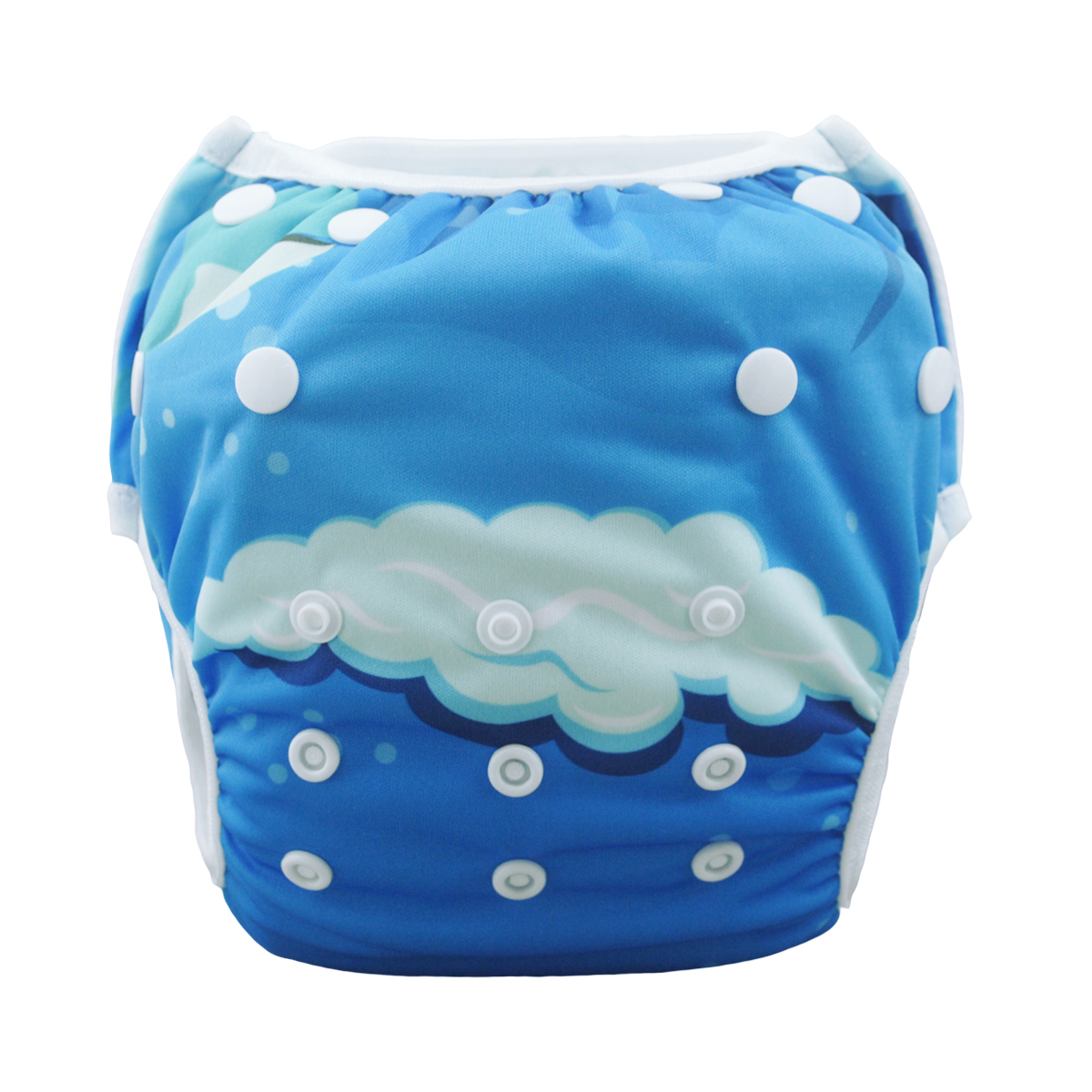 ALVABABY Reusable Swim Diaper - Adjustable One Size Swimwear for Infants & Toddlers (Whale, SWD41A)