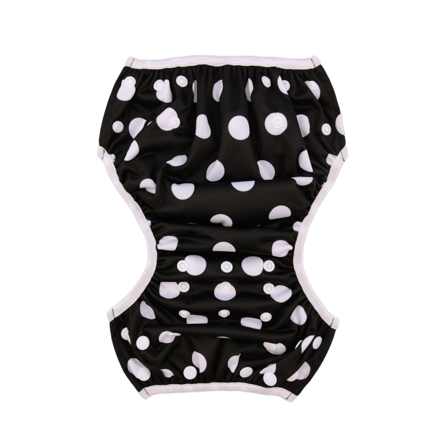 ALVABABY One Size Printed Swim Diaper-Black  (SW14A)