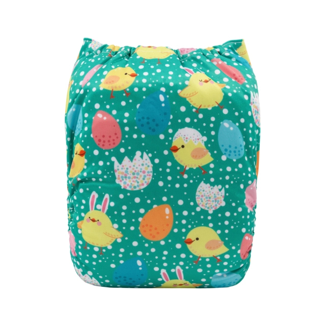 ALVABABY One Size Positioning Printed Cloth Diaper -Chick (YDP98A)