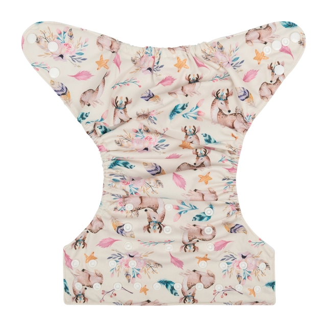 ALVABABY One Size Positioning Printed Cloth Diaper -Elk (YDP43A)