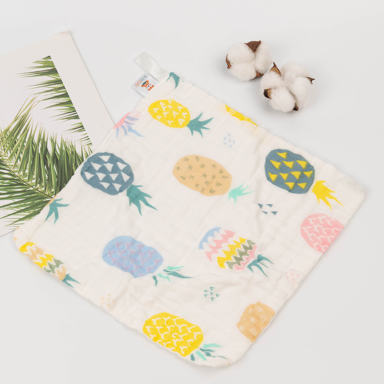 1 set of Muslin Washcloth,Burp Cloths,Face Towels -(5MSFJ022A)