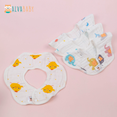 1 set of Muslin 360º Rotate Soft Cotton Baby Bibs -(4MSWZ02A)