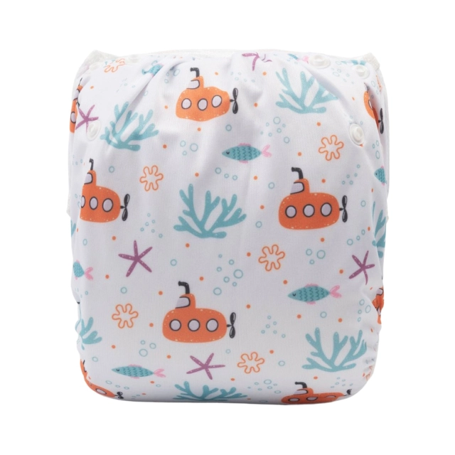 ALVABABY One Size Positioning  Printed Swim Diaper -coral (SWD80A)