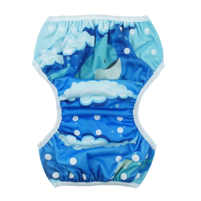 ALVABABY One Size Positioning  Printed Swim Diaper- whale(SWD41A)