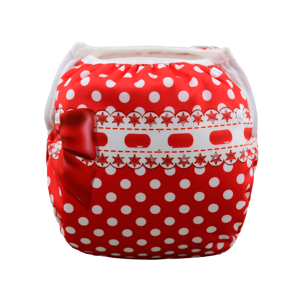 ALVABABY Reusable Swim Diaper - Adjustable One Size Swimwear for Infants & Toddlers (Red, SWD21A)