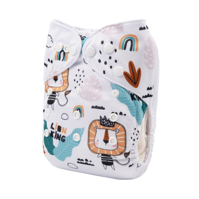ALVABABY One Size Positioning Printed Cloth Diaper -Lion King(YDP94A)