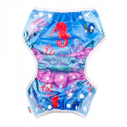 ALVABABY One Size Positioning Printed Swim Diaper-Hippocampus(DYK38A)