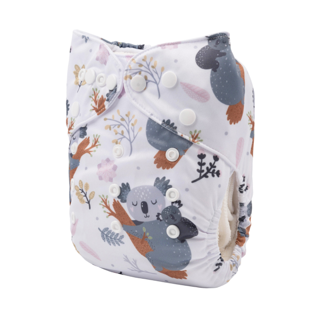 ALVABABY One Size Positioning Printed Cloth Diaper -Koala (YDP92A)