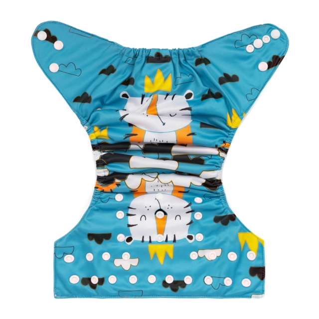 ALVABABY One Size Positioning Printed Cloth Diaper -Tiger (YDP77A)
