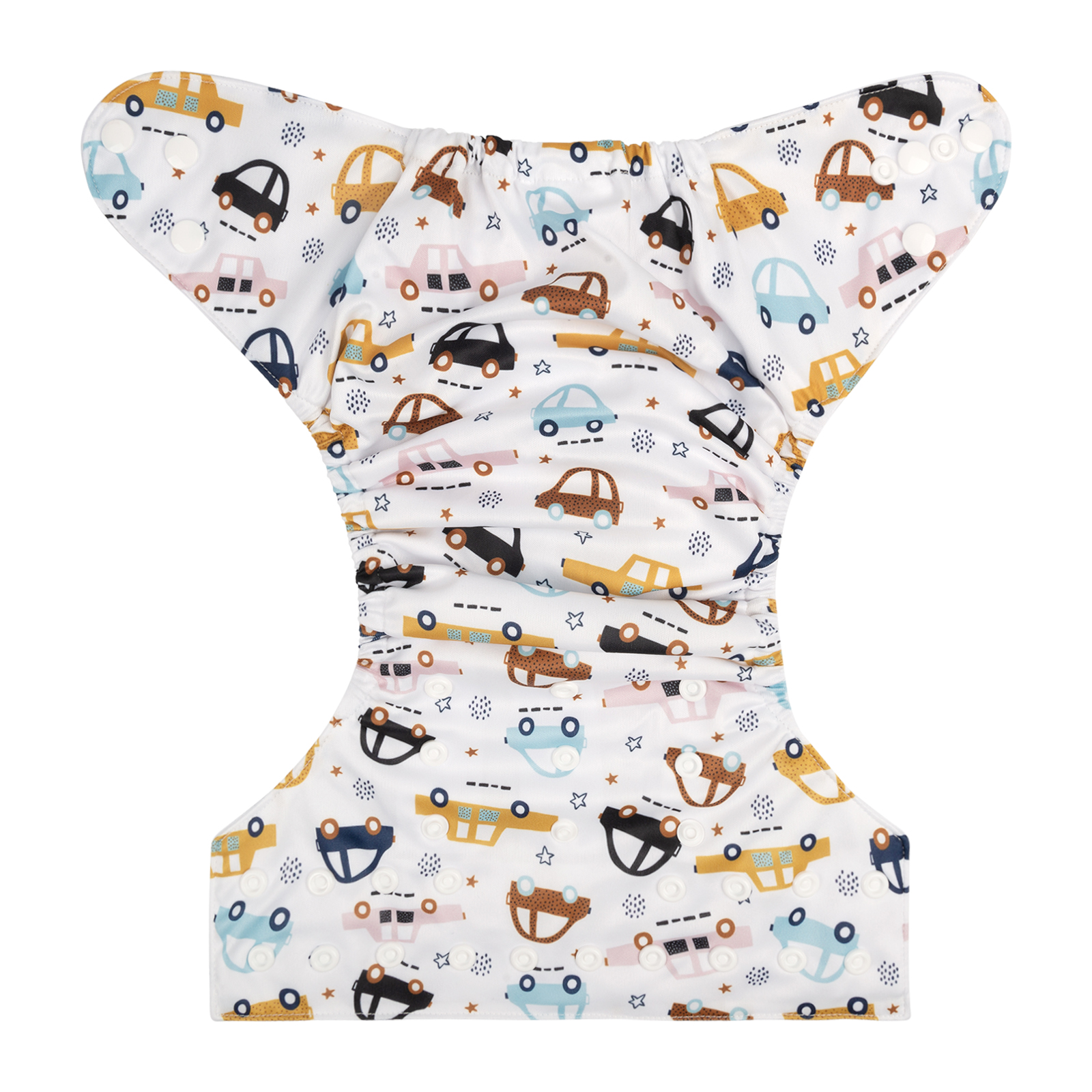 ALVABABY Positioning Cloth Diaper - One Size Adjustable Washable & Reusable Diaper for Babies and Toddlers (Car, YDP57A)