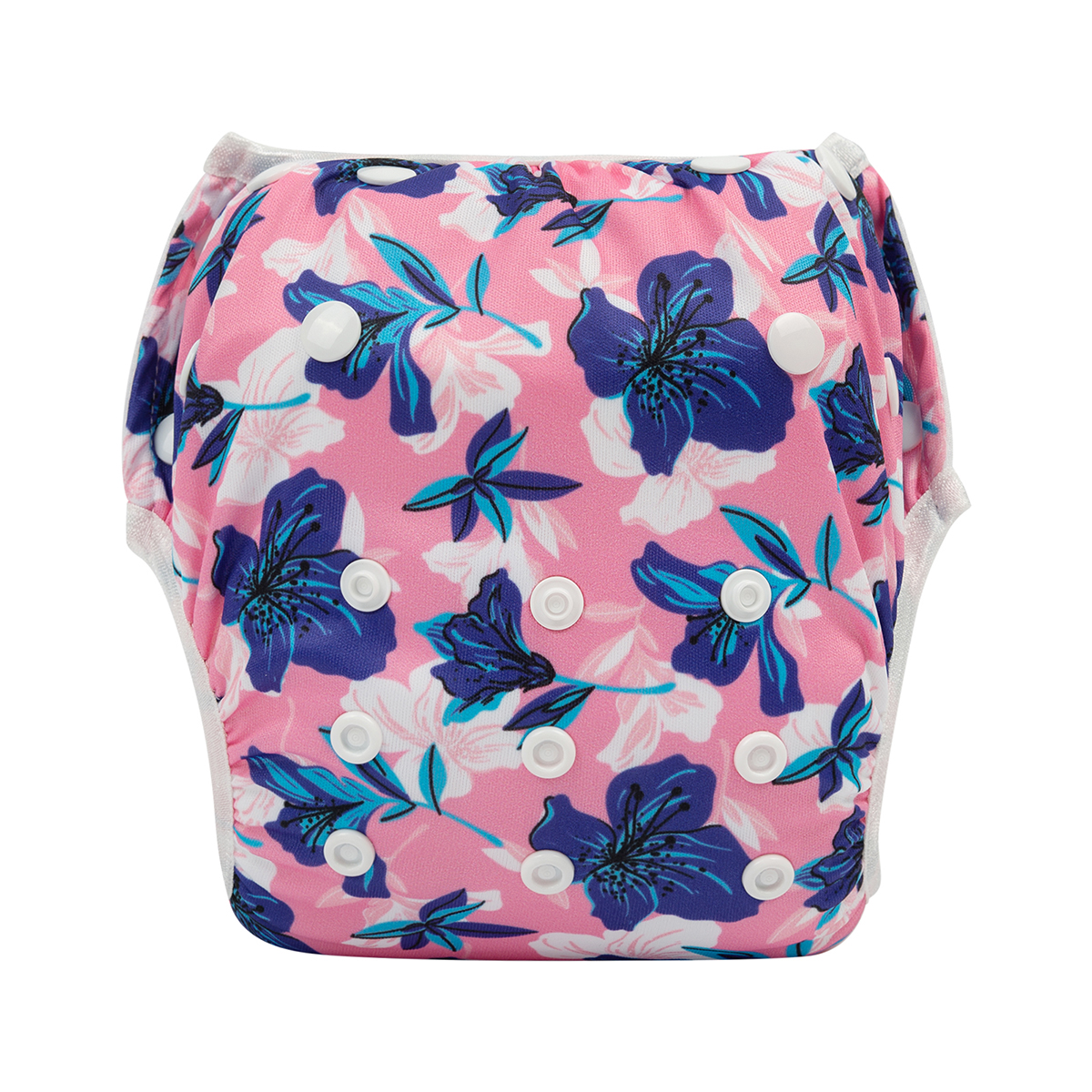 ALVABABY Reusable Swim Diaper - Adjustable One Size Swimwear for Infants & Toddlers   (Flowers SW101A)