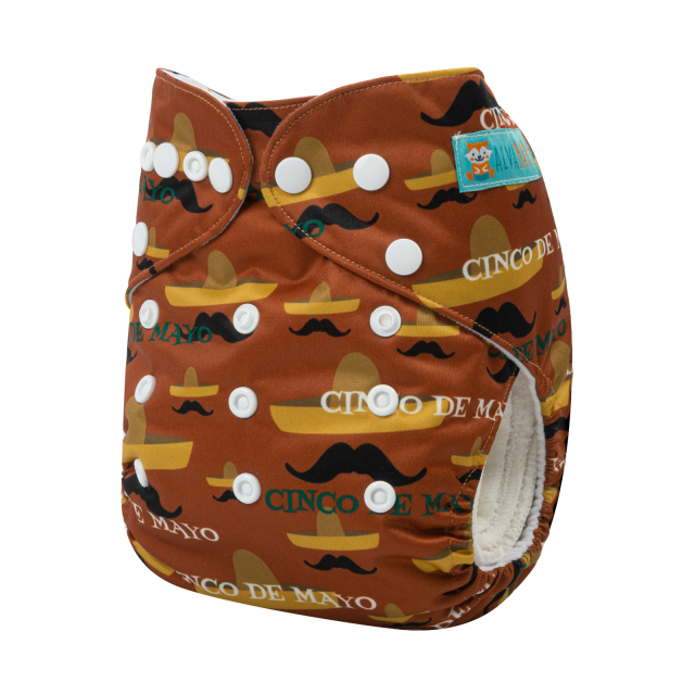 ALVABABY One Size Positioning Printed Cloth Diaper -CUNCO DE MAYO (YDP47A)