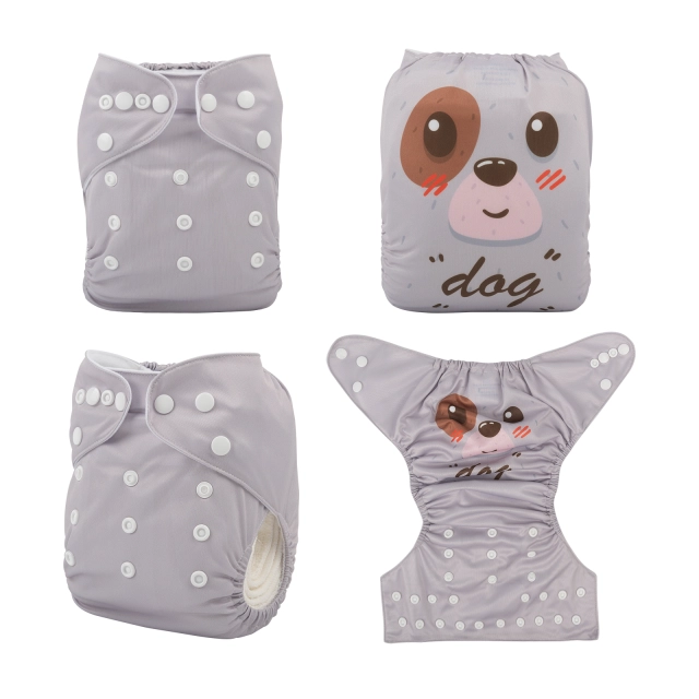 ALVABABY One Size Positioning Printed Cloth Diaper -Dog (YDP72A)