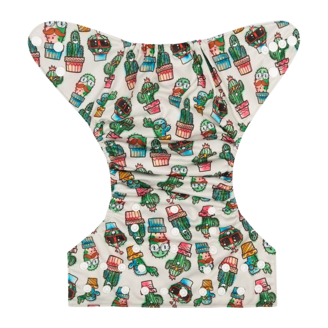 ALVABABY One Size Positioning Printed Cloth Diaper -Cactus (YDP60A)