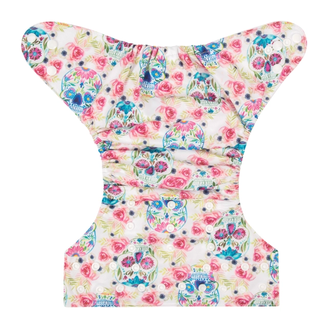 ALVABABY One Size Positioning Printed Cloth Diaper -Grunt and flower (YDP34A)