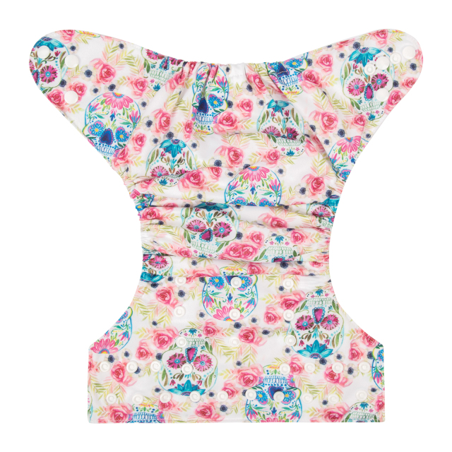 ALVABABY One Size Positioning Printed Cloth Diaper -Grunt and flower (YDP34A)