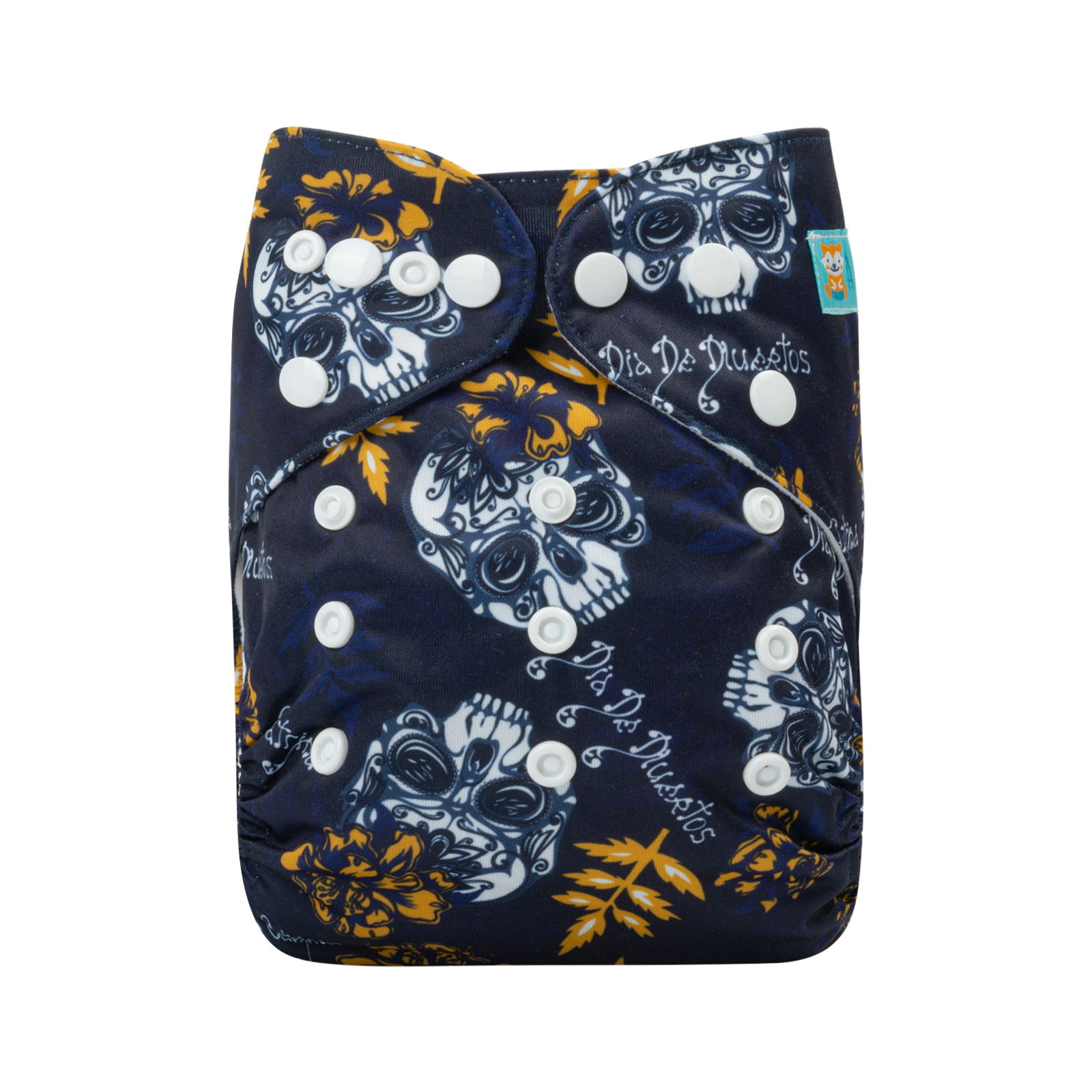 ALVABABY One Size Positioning Printed Cloth Diaper (Skull and leaves , YDP52A)