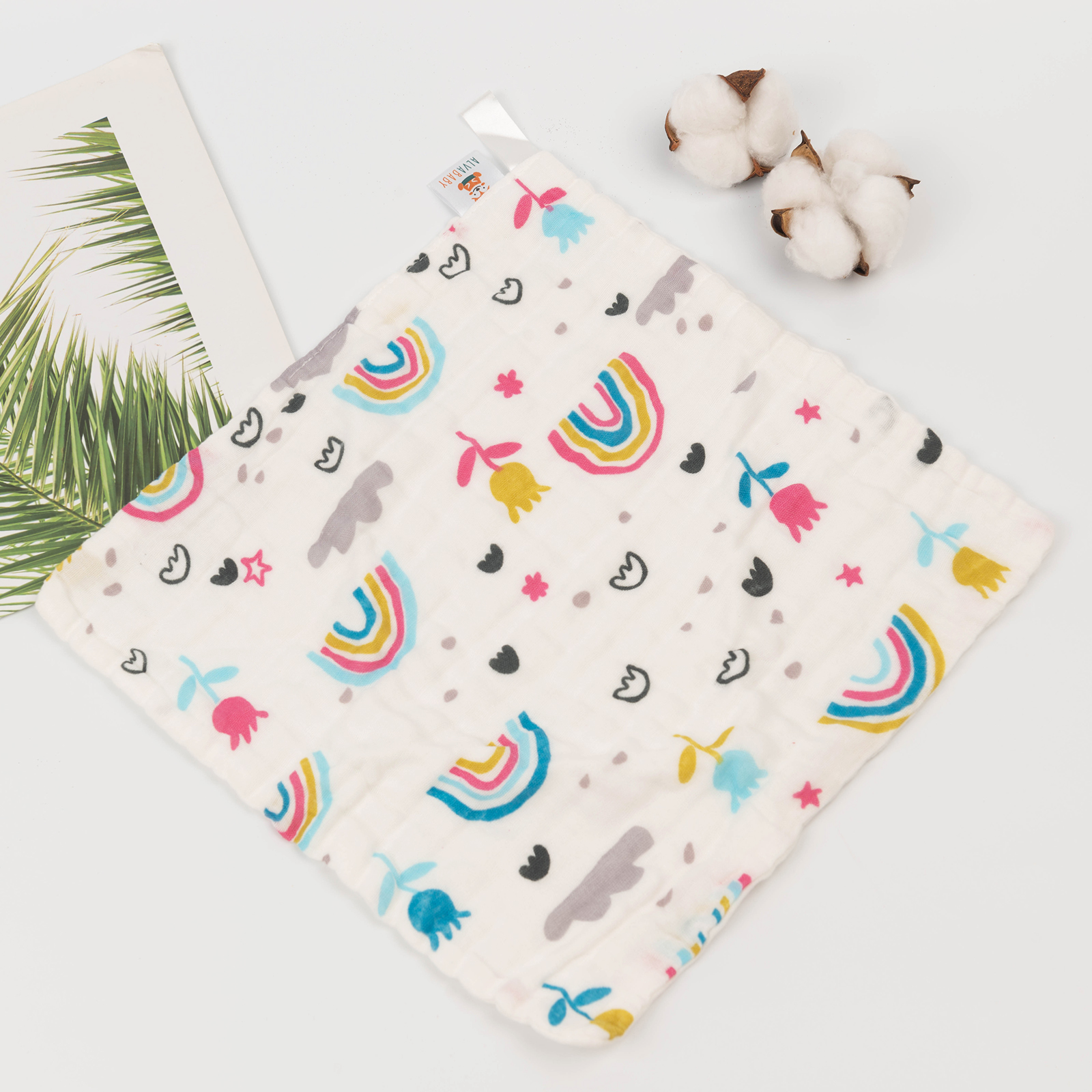 1 set of Muslin Washcloth,Burp Cloths,Face Towels -(5MSFJ022A)