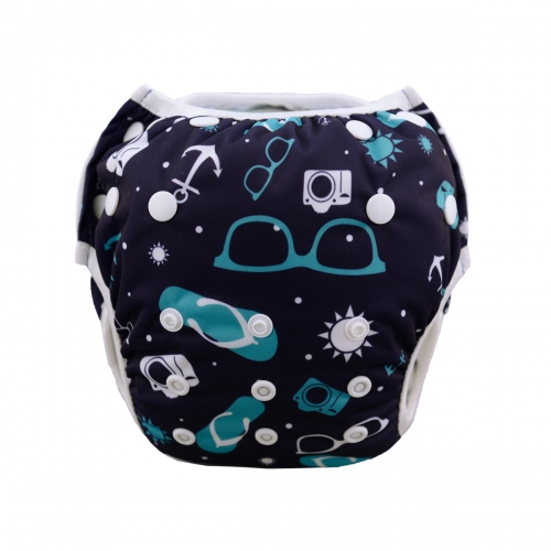 ALVABABY One Size Printed Swim Diaper -Glasses (SW22A)