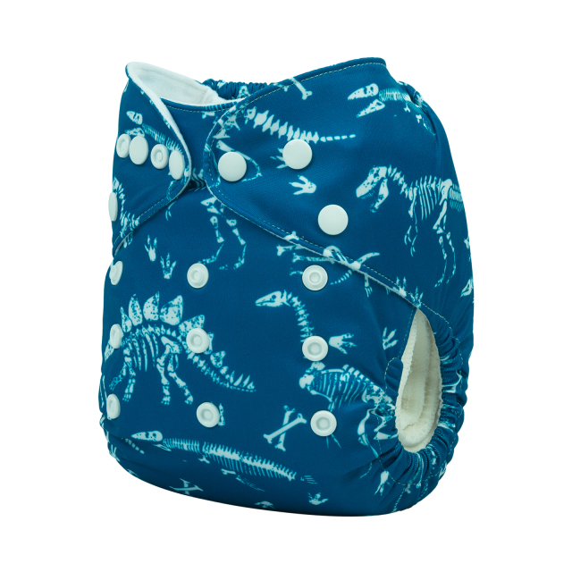 ALVABABY One Size Positioning Printed Cloth Diaper -Dinosaur (YDP62A)