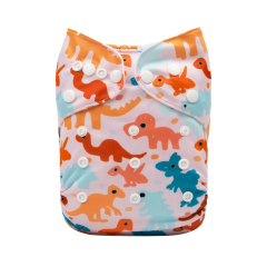 ALVABABY One Size Positioning Printed Cloth Diaper -Dinosaur (YDP79A)