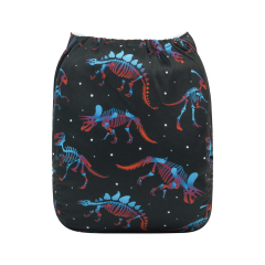 ALVABABY One Size Positioning Printed Cloth Diaper -Dinosaur (YDP64A)