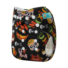 ALVABABY One Size Positioning Printed Cloth Diaper - Sun and ghost (YDP50A)