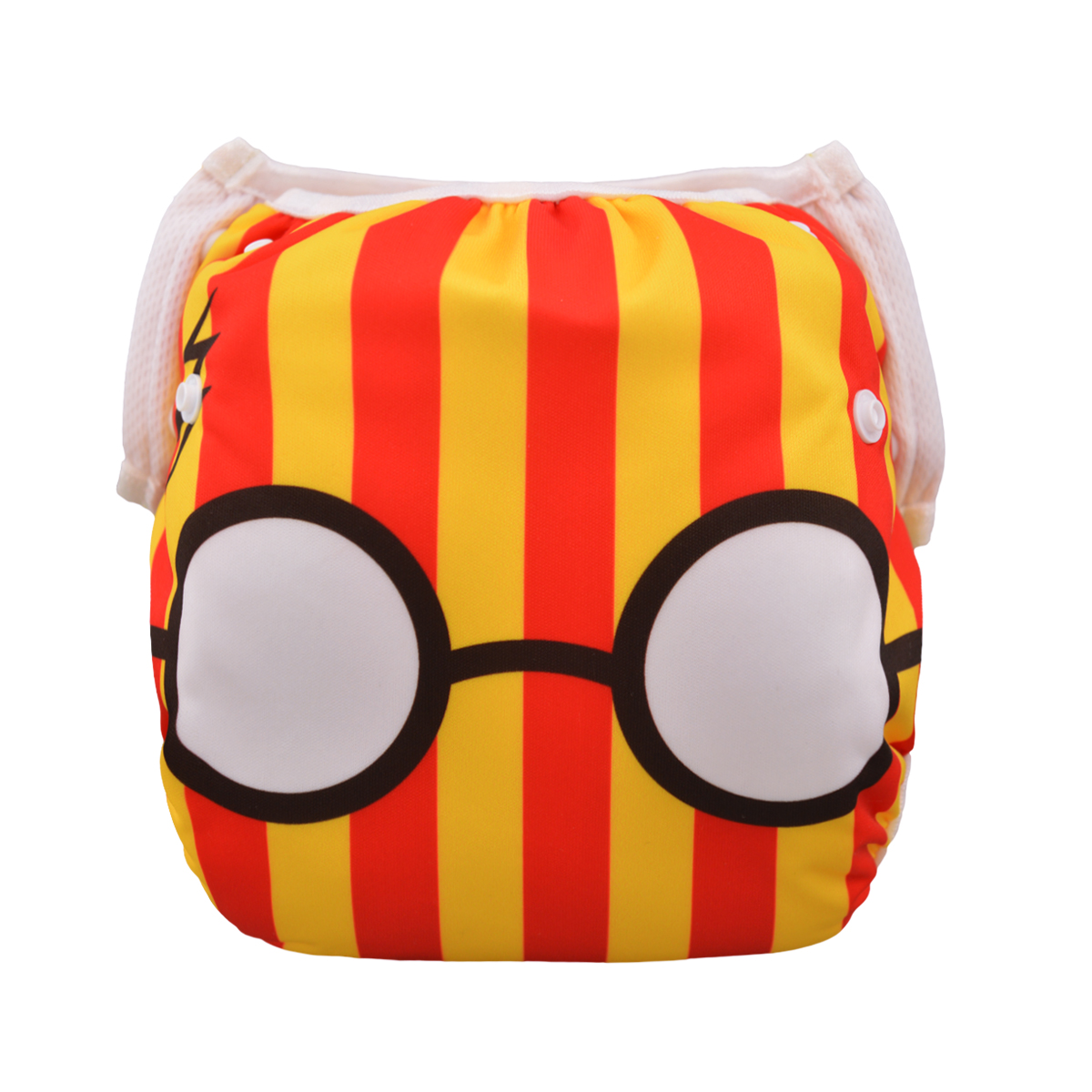 ALVABABY Reusable Swim Diaper - Adjustable One Size Swimwear for Infants & Toddlers (Glasses, SWD42A)