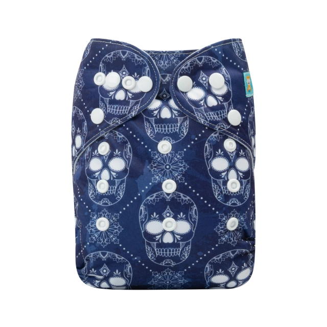 ALVABABY One Size Positioning Printed Cloth Diaper - Skull (YDP55A)