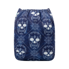 ALVABABY One Size Positioning Printed Cloth Diaper - Skull (YDP55A)